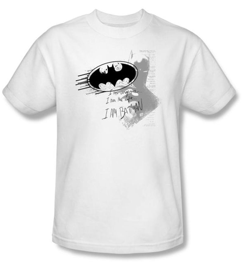 Batman Kids TShirt I Am Vengeance Youth White Tee Batman Kids T