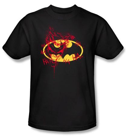Batman Kids T-Shirt - Joker Graffiti Classic Youth Black Tee