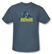 Batman Kids T-Shirt - Retro Distressed Youth Dusk Blue Tee