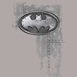 Batman Kids T-Shirt - Riveted Metal Logo Youth Heather Gray Tee