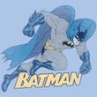 Batman Kids T-Shirt - Running Retro Youth Light Blue Tee