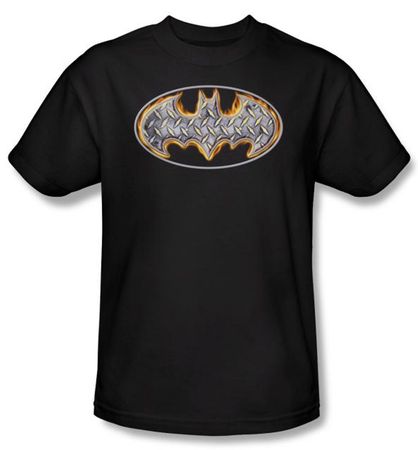 Batman Kids T-Shirt - Steel Fire Shield Youth Black Tee