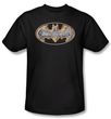 Batman Kids T-Shirt - Steel Fire Shield Youth Black Tee