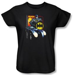 Batman Ladies T-Shirt - Bat Racing Black Tee