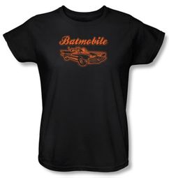Batman Ladies T-Shirt - Batmobile Black Tee