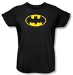 Batman Ladies T-Shirt - Classic Logo Black Tee