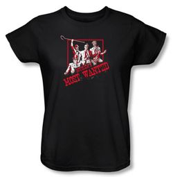 Batman Ladies T-Shirt - Gotham's Most Wanted Black Tee