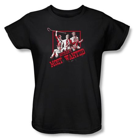 Batman Ladies T-Shirt - Gotham's Most Wanted Black Tee