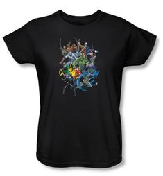 Batman Ladies T-Shirt - Saints and Psychos Black Tee