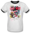 Batman Ringer T-Shirt - Number 11 Distressed Adult White/Black Tee