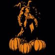 Batman T-Shirt - A Bat Among Pumpkins Adult Black Tee
