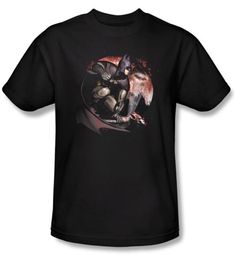 Batman T-Shirt - Arkham City Blood Moon Adult Black Tee Batman T-Shirt - Arkham City Blood Moon Adult Black Tee
