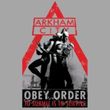 Batman T-Shirt - Arkham City Obey Order Adult Silver Tee