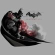 Batman T-Shirt - Arkham City Ready To Pounce Adult Silver Tee