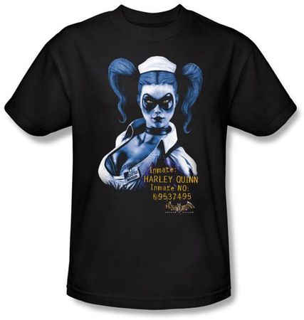 Batman T-Shirt - Arkham Harley Quinn Adult Black