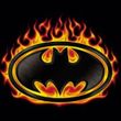 Batman T-Shirt - Bat Flames Shield Adult Black Tee
