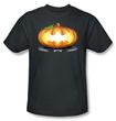 Batman T-Shirt - Bat Pumpkin Logo Adult Charcoal Tee