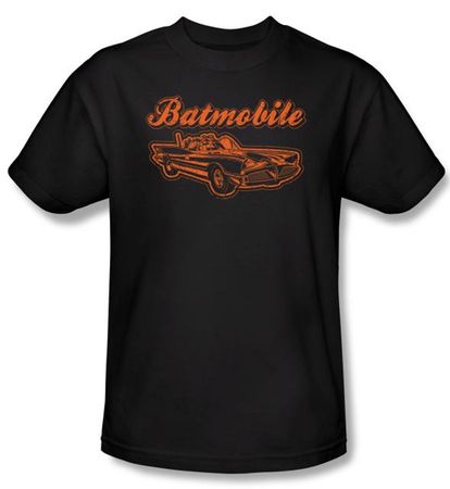 Batman T-Shirt - Batmobile Adult Black Tee