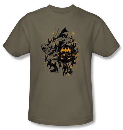 Batman T-Shirt - Be Afraid Adult Khaki Tee