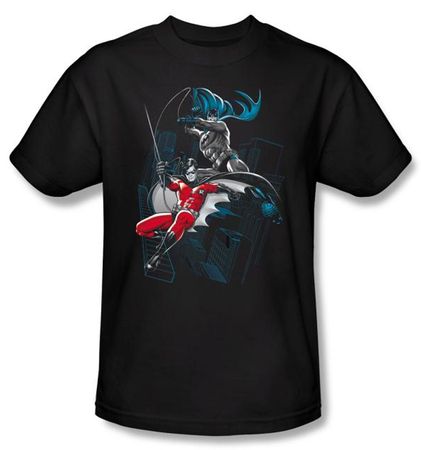 Batman T-Shirt - Black and White Adult Black Tee