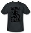Batman T-Shirt - Caped Crusader Adult Charcoal Gray Tee