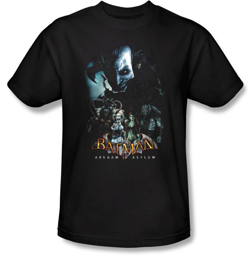 Batman TShirt Five Against One Adult Black Batman Tshirts