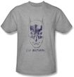 Batman T-Shirt - I'm Batman Adult Athletic Heather Grey Tee