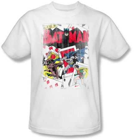 Batman T-Shirt - Number 11 Distressed Adult White Tee