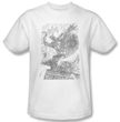 Batman T-Shirt - Pencil Batarang Throw Adult White Tee