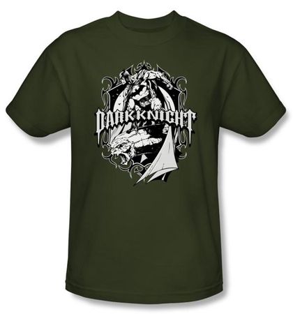 Batman T-Shirt - Ready To Strike Adult Military Green Tee
