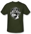 Batman T-Shirt - Ready To Strike Adult Military Green Tee