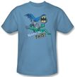 Batman T-Shirt - Riddle Me This Adult Carolina Blue Tee