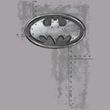 Batman T-Shirt - Riveted Metal Logo Adult Heather Grey Tee