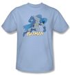 Batman T-Shirt - Running Retro Adult Light Blue Tee