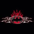 Batman T-Shirt - Steel Flames Logo Adult Black Tee