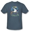 Batman T-Shirt - The Penguin Adult Slate Blue Tee