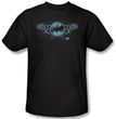 Batman T-Shirt - Two Gargoyles Logo Adult Black Tee