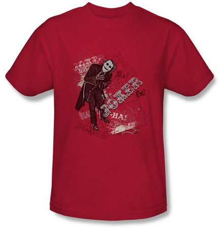 Batman T-Shirt - Unbalanced Deck Adult Red Tee