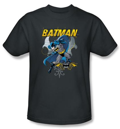 Batman T-Shirt - Urban Goth Adult Charcoal Grey Tee
