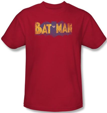 Batman T-Shirt - Vintage Logo Adult Red Tee
