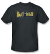 Batman T-Shirt - Vintage Logo Splatter Adult Charcoal Grey Tee