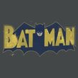 Batman T-Shirt - Vintage Logo Splatter Adult Charcoal Grey Tee