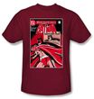 Batman T-Shirt - Wanted Bat Adult Cardinal Red Tee