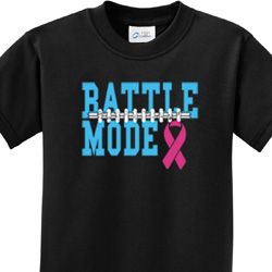 Battle Mode Kids Breast Cancer Awareness Shirts