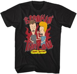 Beavis and Butthead Beaking The Law Adult T-shirt - Black Beavis and Butthead Beaking The Law Adult T-shirt - Black