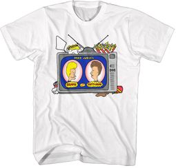 Beavis and Butthead Junk Food Adult T-shirt - White Beavis and Butthead Junk Food Adult T-shirt - White