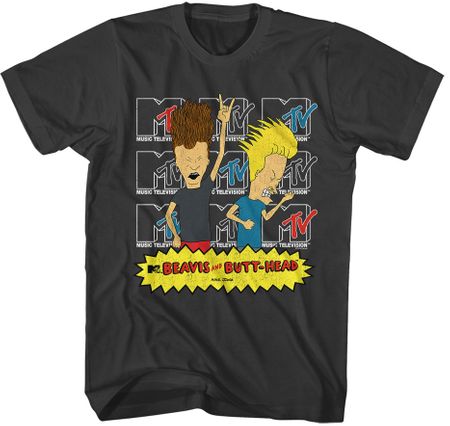 Beavis and Butthead MTV Logos Adult T-shirt