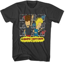 Beavis and Butthead MTV Logos Adult T-shirt Beavis and Butthead MTV Logos Adult T-shirt