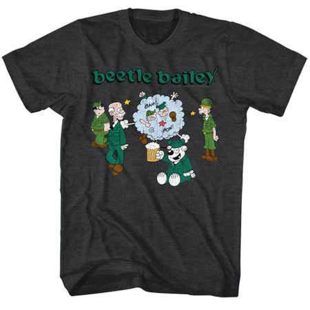 Beetle Bailey Shirt Fighting Charcoal Heather T-Shirt