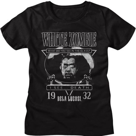 Women's WHITE ZOMBIE Bela Lugosi Horror Movie 1932 T-shirt - Black